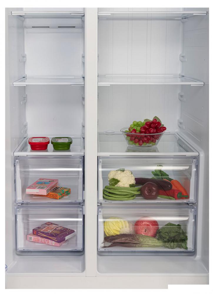 Холодильник side by side Hyundai CS6503FV (белое стекло)