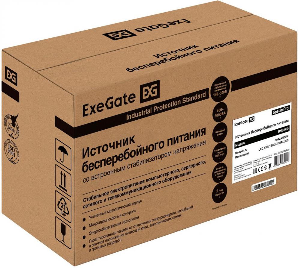 Источник бесперебойного питания ExeGate SpecialPro UNB-900.LED.AVR.1SH.2C13.RJ.USB EX292778RUS