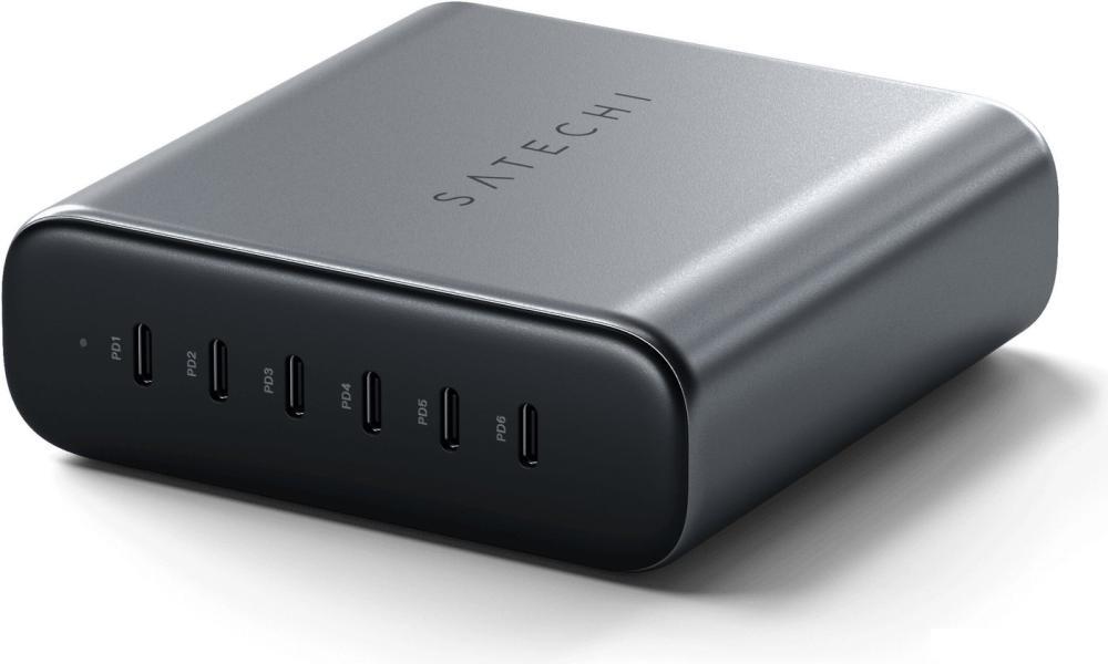 Сетевое зарядное Satechi 200W USB-C 6-Port GaN Charger ST-C200GM-EU