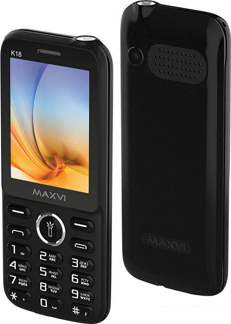 Кнопочный телефон Maxvi K18 (черный) Кнопочный телефон Maxvi K18 (черный)