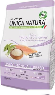 Корма для собак Unica Natura Unico Mono All Breed с форелью, рисом, конскими бобами 12 кг