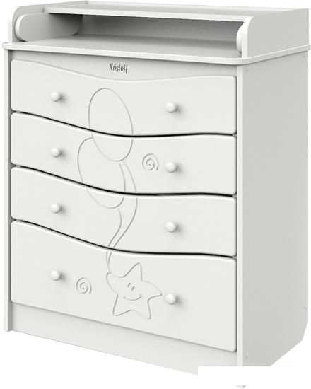 Детский комод Атон Мебель Kristoff МДФ с рисунком (белый)