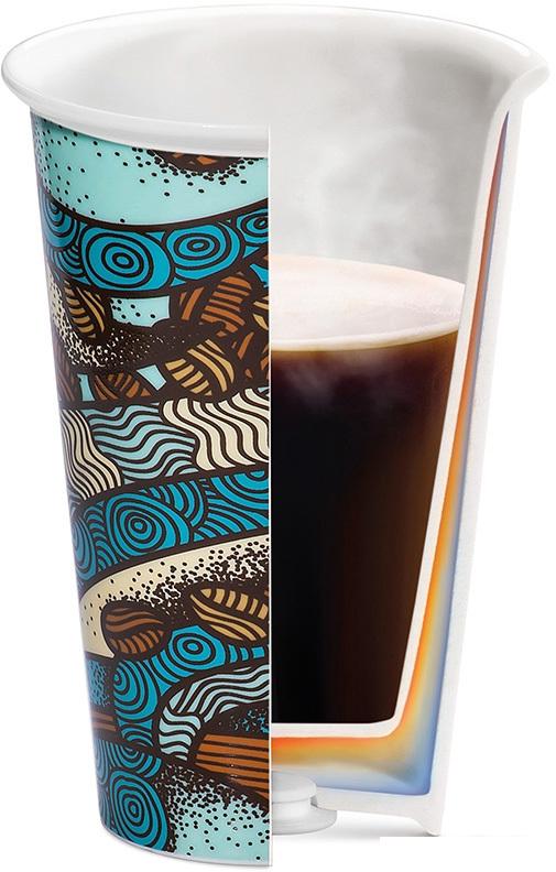 Многоразовый стакан DeLonghi DLSC055 0.3л (бирюзовый/коричневый)