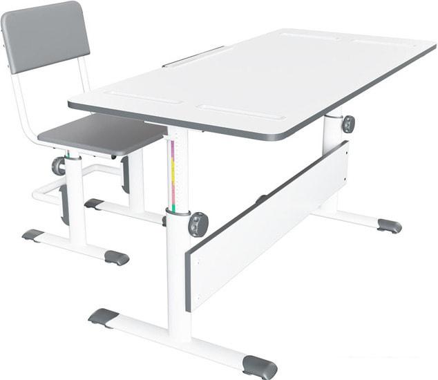 Парта Polini Kids City D2 (без стула, белый/серый)
