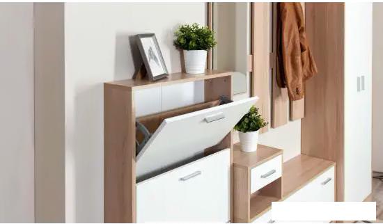 Стенка Империал Интер в прихожую (дуб сонома/белый)