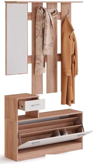 Стенка Империал Интер в прихожую (дуб сонома/белый)