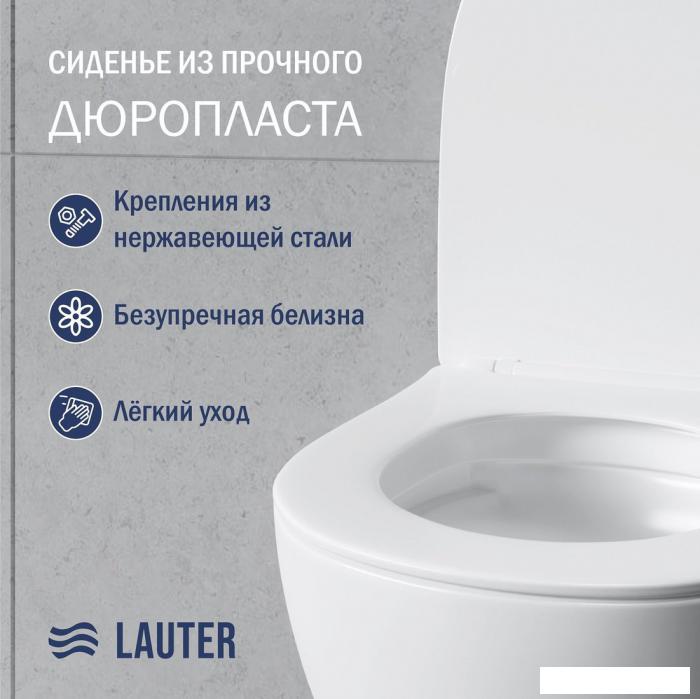 Унитаз подвесной Lauter Sulzdorf с микролифтом и кнопкой смыва 219704J (черный)