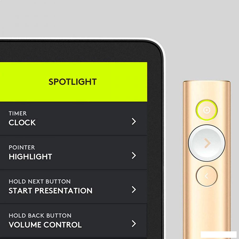 Пульт ДУ Logitech Spotlight (золотистый)