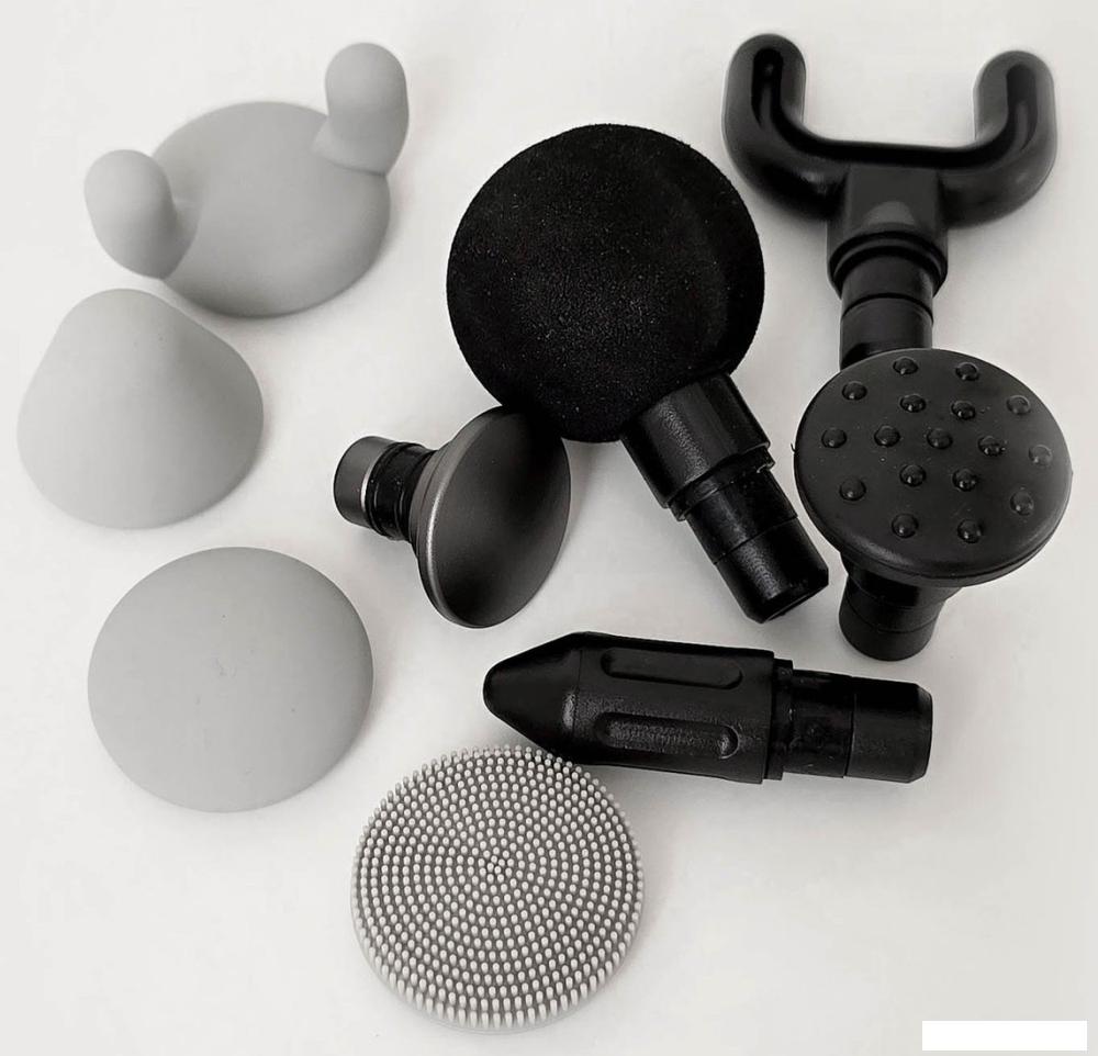 Перкуссионный массажер Miru BM-18 (8 насадок, серый)