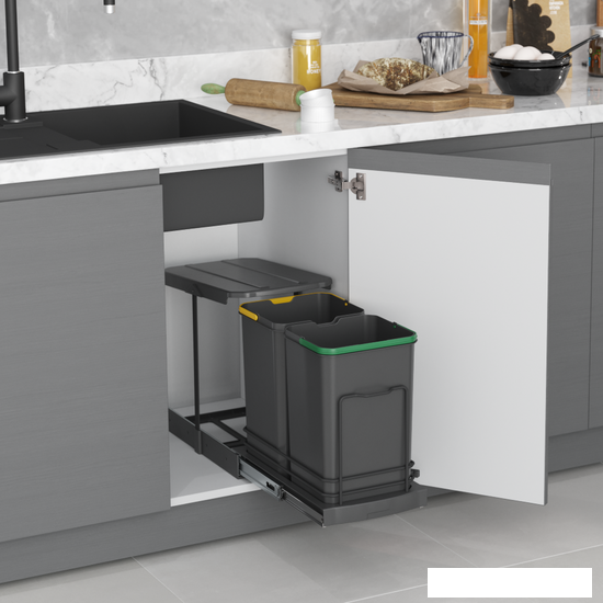 Система сортировки мусора Starax S-2392-A 24 л (антрацит)