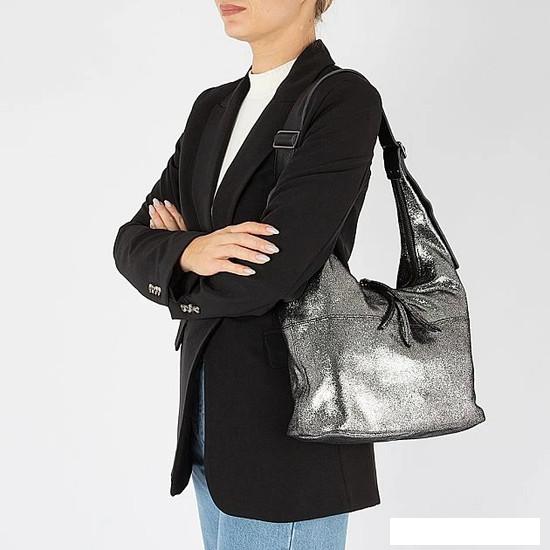 Женские и мужские сумки Poshete 857-6356-W009-DSV (серебристый)