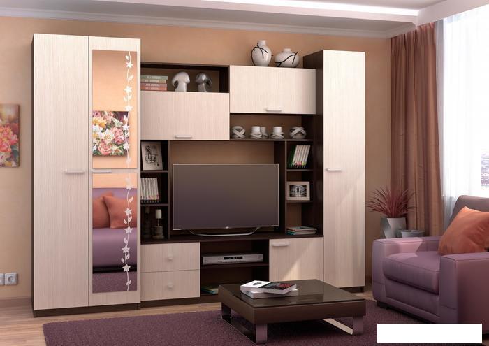 Стенка Стендмебель Марта-М (ясень шимо светлый/ясень шимо темный)