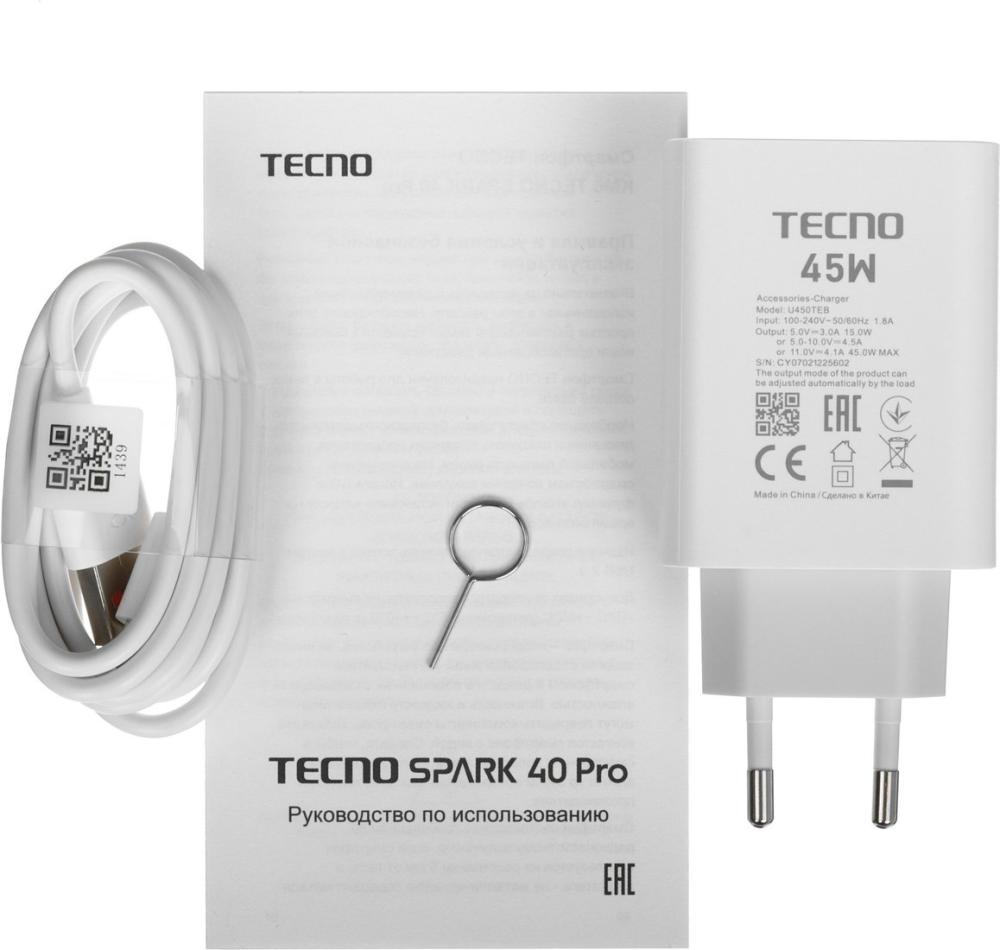 Телефон Tecno Spark 40 Pro 8GB/128GB (лунный титановый)
