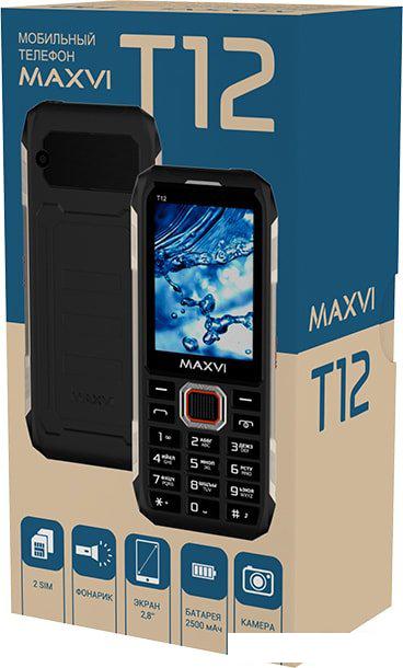 Кнопочный телефон Maxvi T12 (черный) Кнопочный телефон Maxvi T12 (черный)