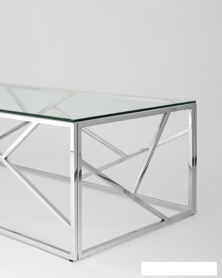 Журнальные столики и столы-трансформеры Stool Group Арт Деко 120x60 ECT-015 (прозрачное стекло/сталь серебристый)