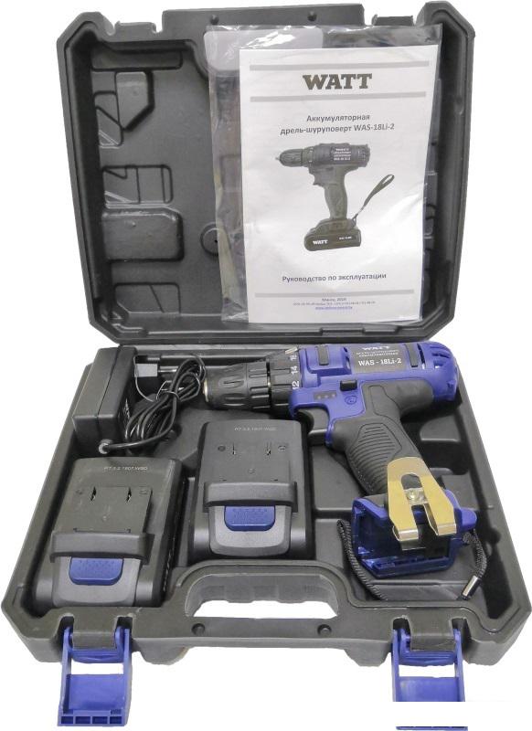 Шуруповерты, гайковерты, электроотвертки WATT WAS-18 Li-2 1.018.031.02 (с 2-мя АКБ)