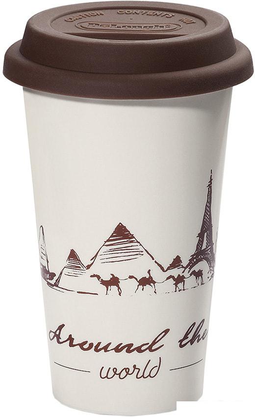 Многоразовый стакан DeLonghi DLSC057 0.3л (белый/коричневый)