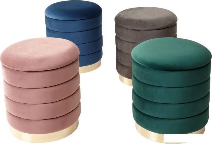 Пуфы M-City Фред 461MC04441 (велюр синий/золото)