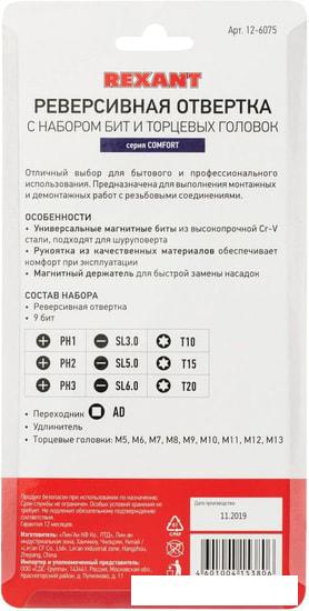Набор отвертка с битами Rexant 12-6075 (21 предмет)