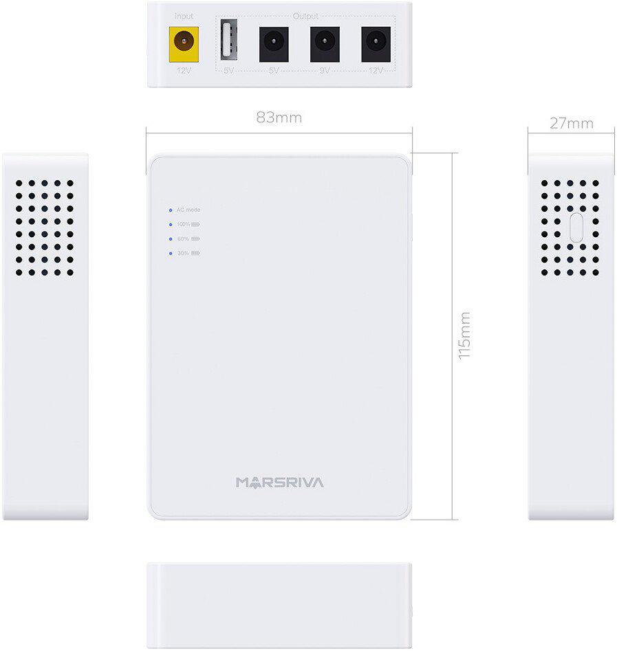 Источник бесперебойного питания Marsriva Smart Mini DC UPS KP3 (белый)