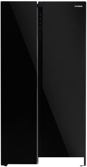 Холодильник side by side Hyundai CS5003F (черное стекло)