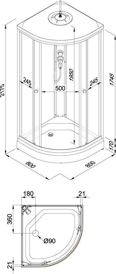 Душевые кабины Triton Ультра А 80x80