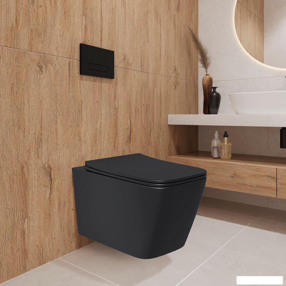 Унитазы Lauter Magdeburg с жестким сиденьем Soft Close 21103EC (черный матовый, скрытое крепление)