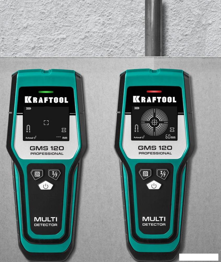 Детектор скрытой проводки KRAFTOOL GMS 120 45298