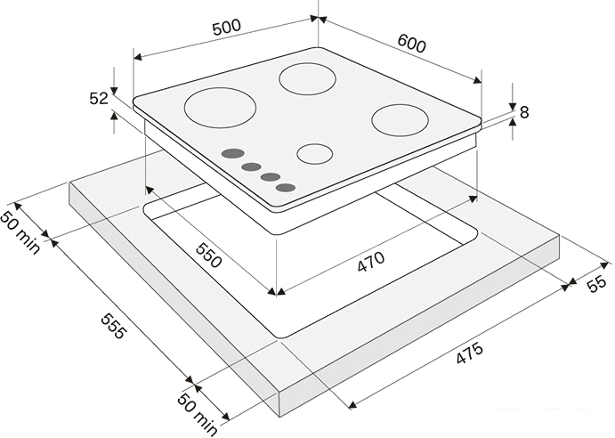 Варочная панель Krona Cortesia 60 BL