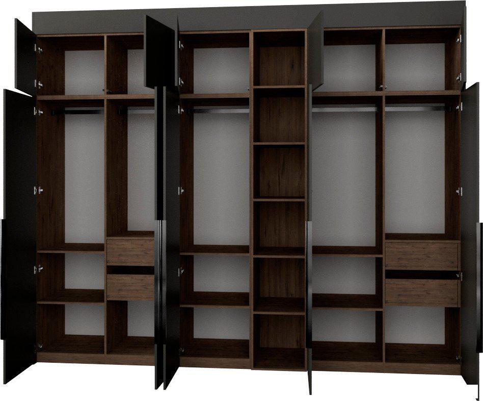 Шкаф распашной Рэйгрупп Рэй S262-В14-3-WKW В14-3 (дуб веллингтон/кобальт)