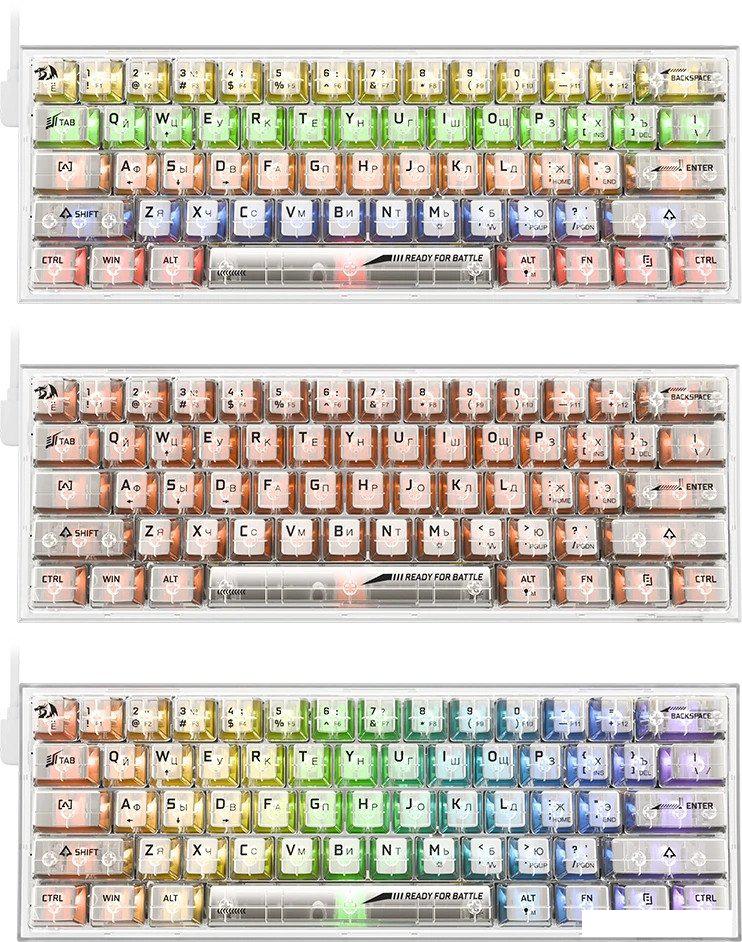 Клавиатура Redragon Fizz (прозрачный/белый)