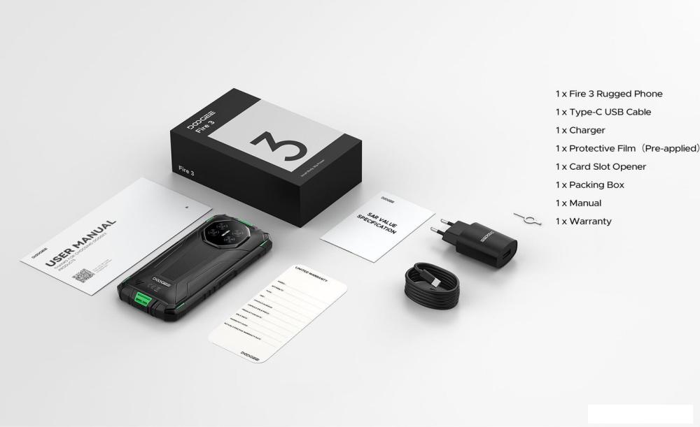Телефон Doogee Fire 3 3GB/64GB (серый)