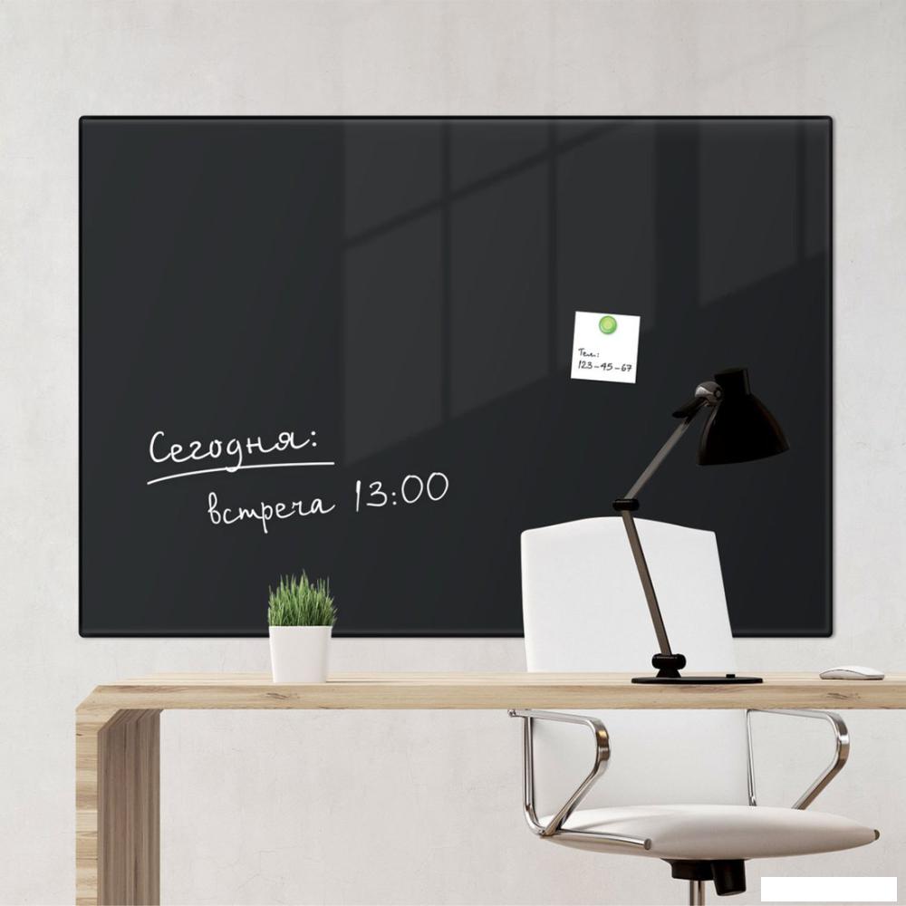 Офисные доски, флипчарты BRAUBERG стеклянная 60х90 см (черный)