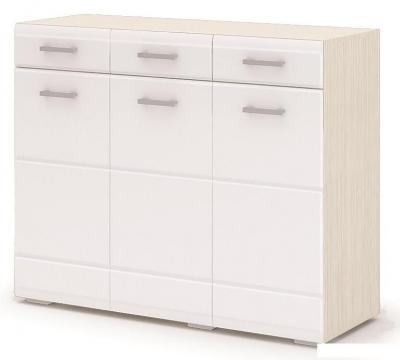 Комод Стендмебель Симба 3 ящика (белый глянец-дуб белфорт)