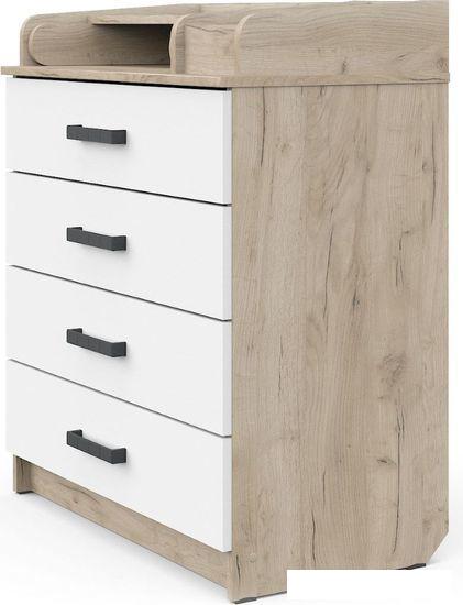 Детский комод Атон Мебель Marvin (дуб крафт серый/белый)