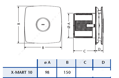 Вытяжная и приточная вентиляция CATA X-MART 10 T (белый)