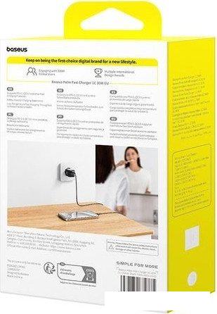 Сетевое зарядное Baseus Palm Fast Charger 1C 30W EU P10111605113-00 (черный)