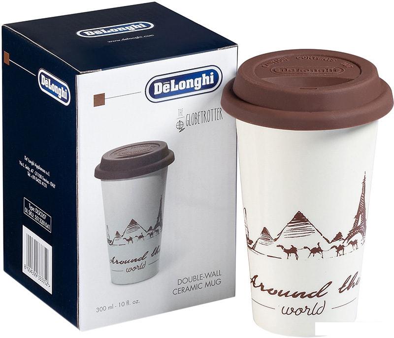 Многоразовый стакан DeLonghi DLSC057 0.3л (белый/коричневый)