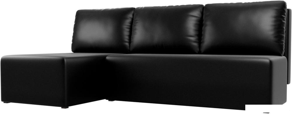 Диваны Лига диванов Поло 100443 (левый, экокожа, черный)