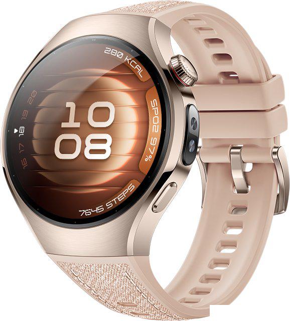 Умные часы Huawei Watch 5 42 мм (песочный, с бежевым силиконовым ремешком, международная версия)
