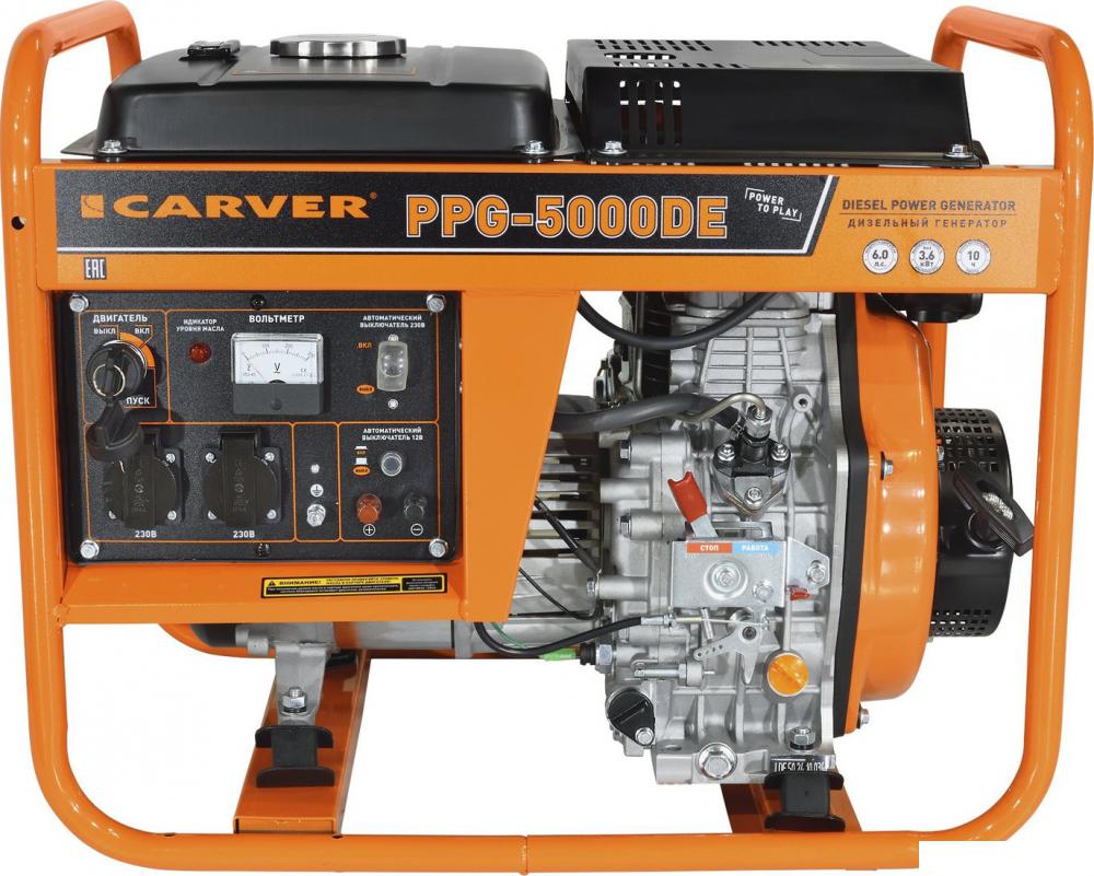 Дизельный генератор Carver PPG-5000DE