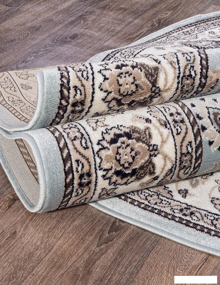 Ковры и ковровые дорожки Merinos Valencia Deluxe d251-OVAL-L.BLUE-BROWN (1.5х3)