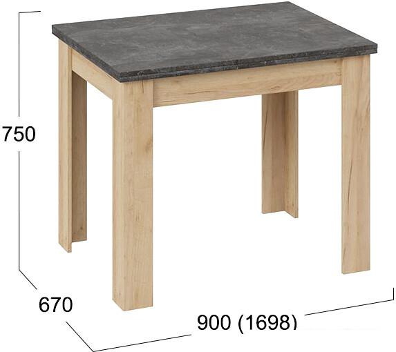 Кухонный стол Трия Промо тип 3 (дуб крафт золотой/ателье темное)