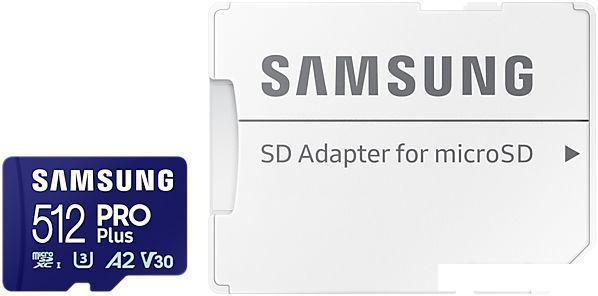Карта памяти Samsung PRO Plus microSDXC 512GB MB-MD512SA/EU (с адаптером)