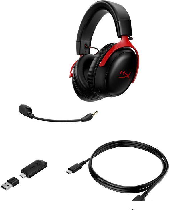 Наушники HyperX Cloud III Wireless (черный/красный)