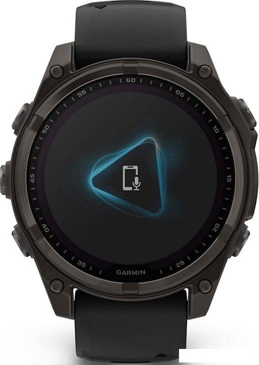 Умные часы Garmin Fenix 8 Solar, Sapphire 47мм (титановый угольно-серый DLC с черным ремешком)