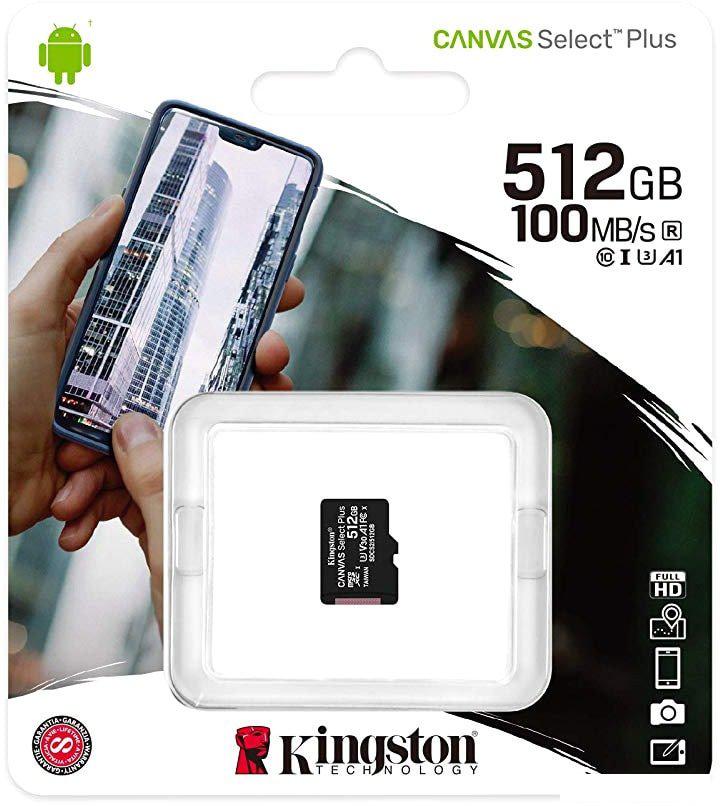 Карта памяти Kingston Canvas Select Plus microSDXC 512GB Карта памяти Kingston Canvas Select Plus microSDXC 512GB