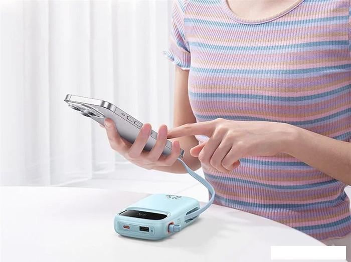 Портативные зарядные устройства Baseus Qpow2 Dual-Cable Digital Display Fast Charge Power Bank 22.5W 10000mAh (голубой)