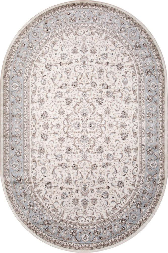Ковер для жилой комнаты Merinos Valencia Deluxe F014-OVAL-CREAM-L.BLUE (1.5х2.3)