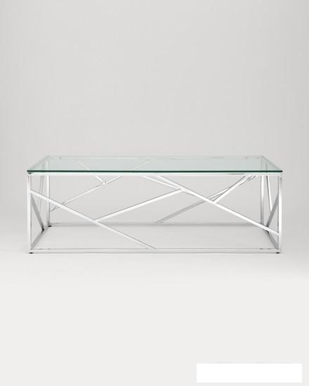 Журнальные столики и столы-трансформеры Stool Group Арт Деко 120x60 ECT-015 (прозрачное стекло/сталь серебристый)